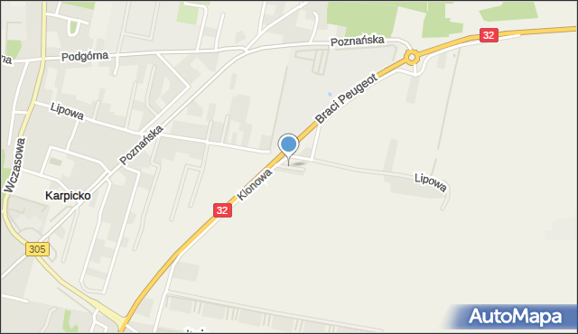 Janinów gmina Wolsztyn, Dębowa, mapa Janinów gmina Wolsztyn