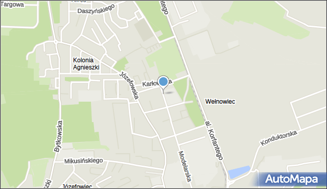 Katowice, Dekerta Jana, mapa Katowic