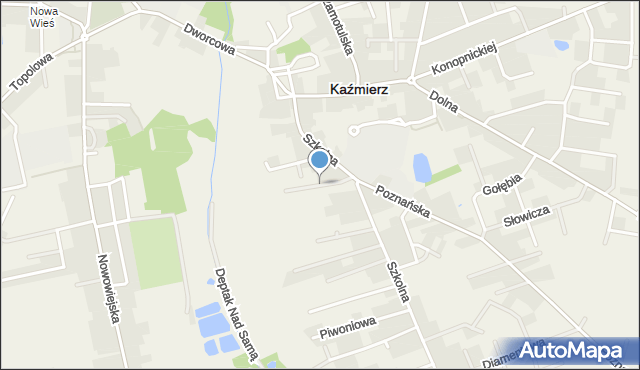 Kaźmierz, Deptak Grobla, mapa Kaźmierz