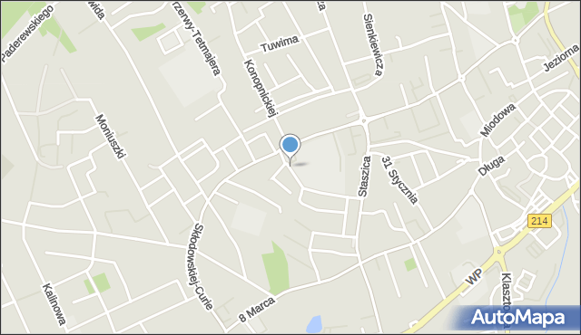 Kościerzyna, Dębowa, mapa Kościerzyna