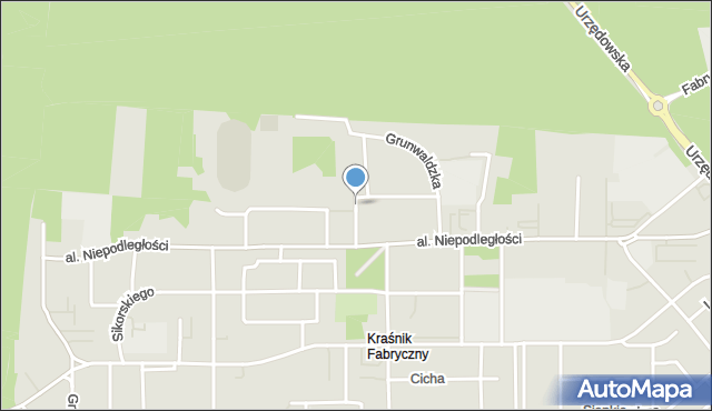 Kraśnik, Dekutowskiego-Zapory Hieronima, mjr., mapa Kraśnik