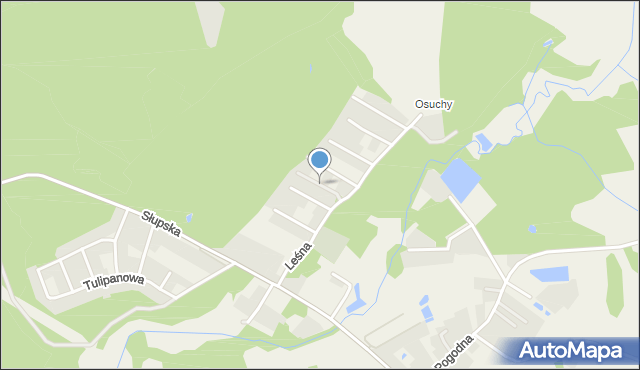 Krępa Słupska, Dębowa, mapa Krępa Słupska