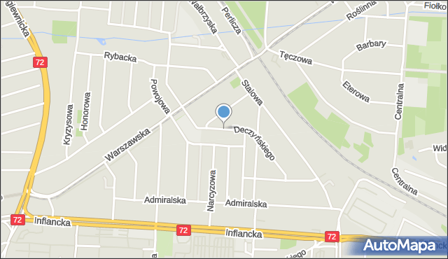Łódź, Deczyńskiego Kazimierza, mapa Łodzi
