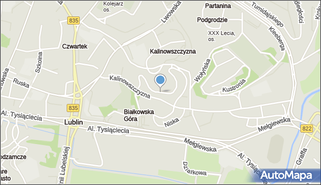 Lublin, Dembowskiego Edwarda, mapa Lublina