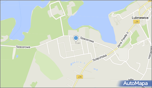 Lubniewice, Dębowa, mapa Lubniewice