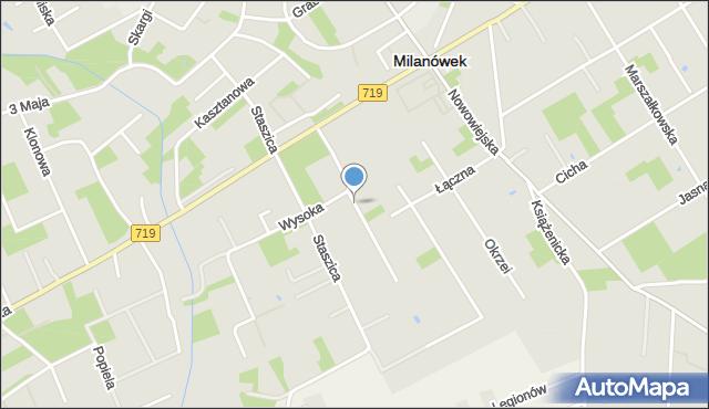Milanówek, Dembowskiej, mapa Milanówek