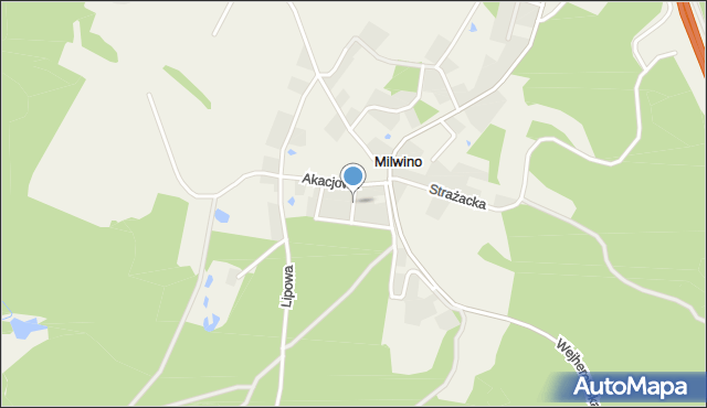 Milwino, Dębowa, mapa Milwino