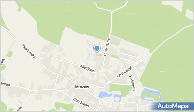 Mrozów, Dębowa, mapa Mrozów