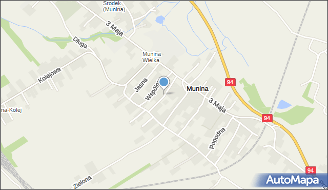 Munina, Dębowa, mapa Munina