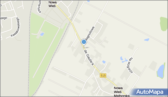 Nowa Wieś Malborska, de Gaulle'a Charlesa, gen., mapa Nowa Wieś Malborska