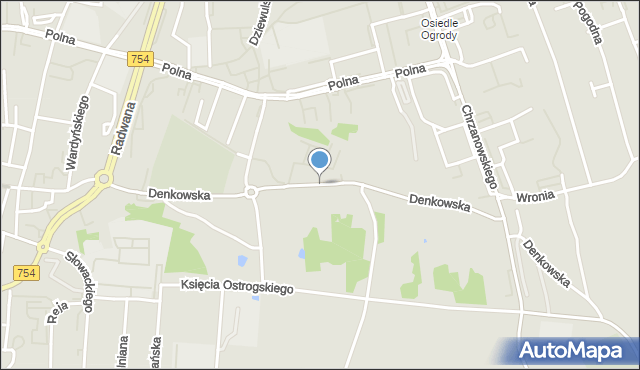 Ostrowiec Świętokrzyski, Denkowska, mapa Ostrowiec Świętokrzyski