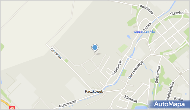 Paczków powiat nyski, Dekutowskiego-Zapory Hieronima, mjr., mapa Paczków powiat nyski