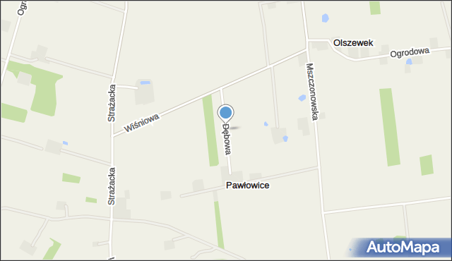 Pawłowice gmina Mszczonów, Dębowa, mapa Pawłowice gmina Mszczonów