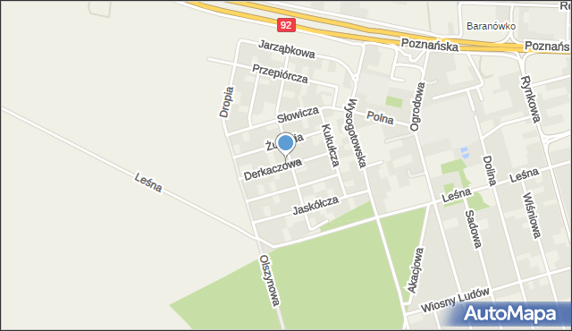 Przeźmierowo, Derkaczowa, mapa Przeźmierowo