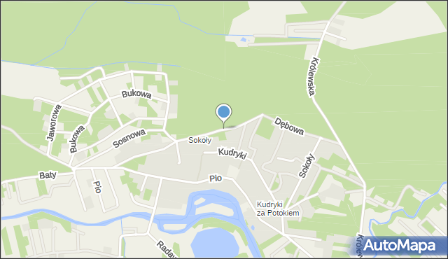 Radawa, Dębowa, mapa Radawa