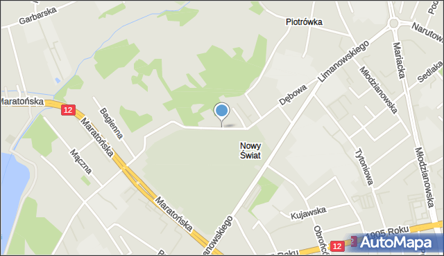 Radom, Dębowa, mapa Radomia