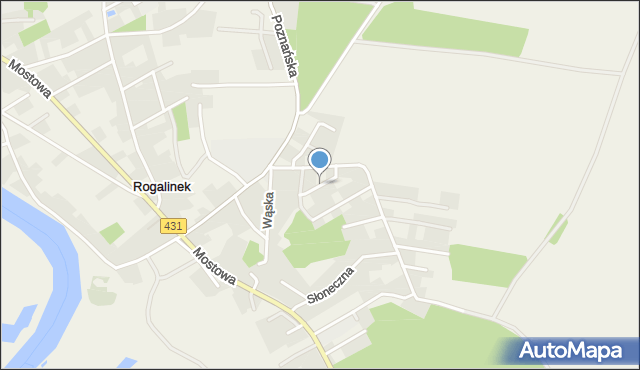 Rogalinek, Dębowa, mapa Rogalinek