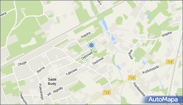 Sade Budy, Dębowa, mapa Sade Budy