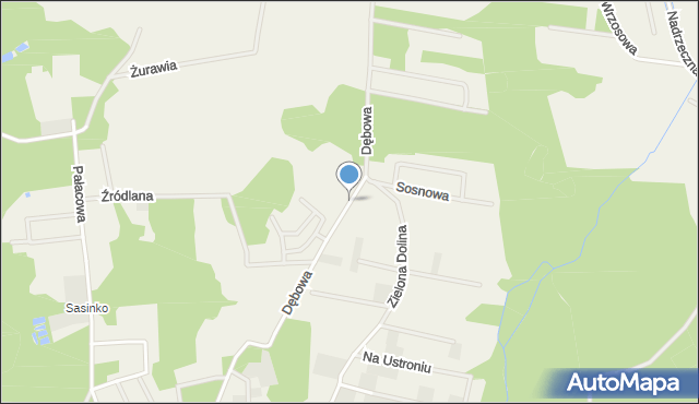 Sasino, Dębowa, mapa Sasino