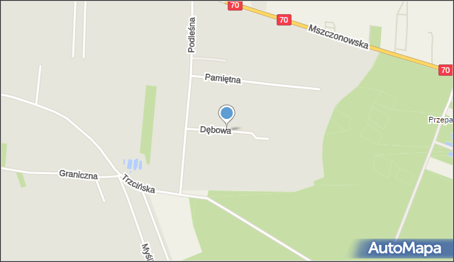 Skierniewice, Dębowa, mapa Skierniewic