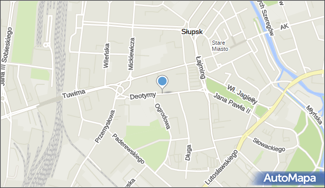 Słupsk, Deotymy, mapa Słupska