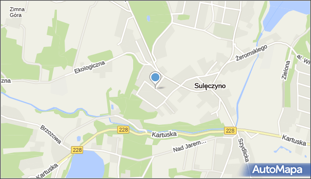 Sulęczyno, Derdowskiego, mapa Sulęczyno