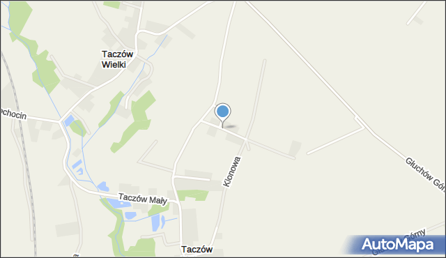 Taczów Mały, Dębowa, mapa Taczów Mały