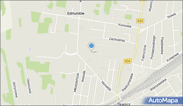 Tłuszcz powiat wołomiński, Dębowa, mapa Tłuszcz powiat wołomiński