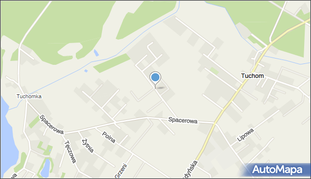 Tuchom, Dębowa, mapa Tuchom