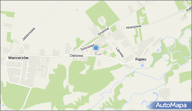 Wancerzów, Dębowa, mapa Wancerzów