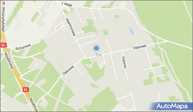 Warszawa, Dębowa, mapa Warszawy