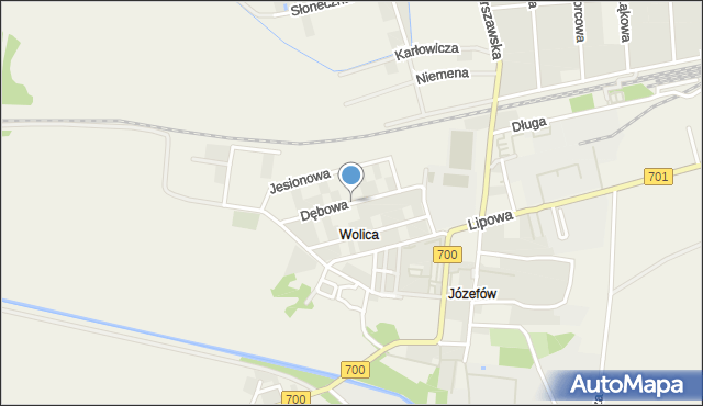 Wolica gmina Ożarów Mazowiecki, Dębowa, mapa Wolica gmina Ożarów Mazowiecki