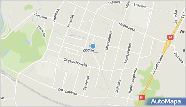 Wrocław, Dębicka, mapa Wrocławia