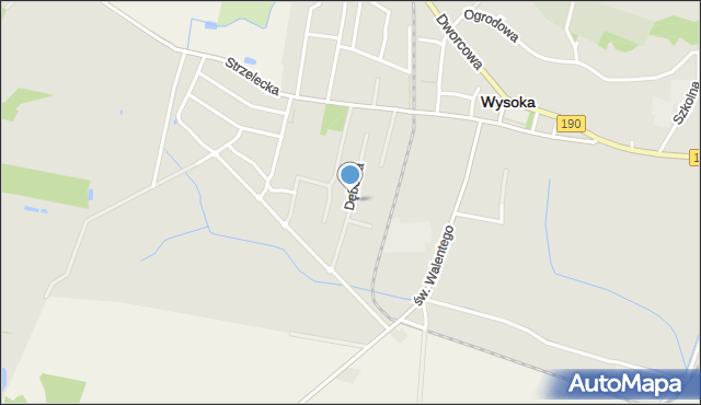 Wysoka powiat pilski, Dębowa, mapa Wysoka powiat pilski