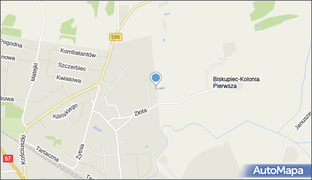 Biskupiec powiat olsztyński, Diamentowa, mapa Biskupiec powiat olsztyński