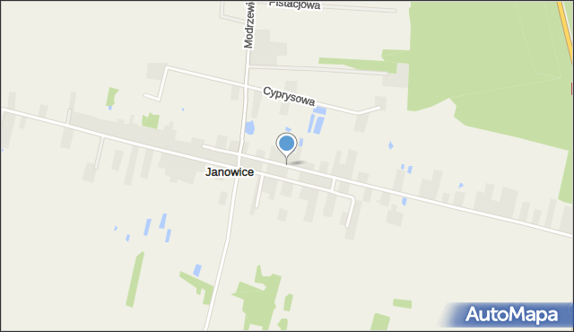 Janowice gmina Stare Miasto, Diamentowa, mapa Janowice gmina Stare Miasto