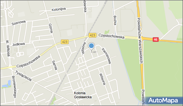 Opole, Diamentowa, mapa Opola