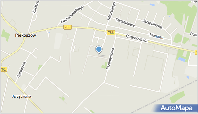 Piekoszów, Diamentowa, mapa Piekoszów