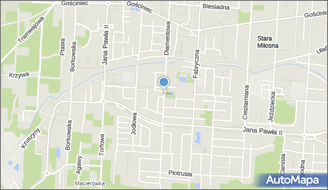 Warszawa, Diamentowa, mapa Warszawy