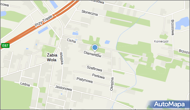 Żabia Wola powiat grodziski, Diamentów, mapa Żabia Wola powiat grodziski