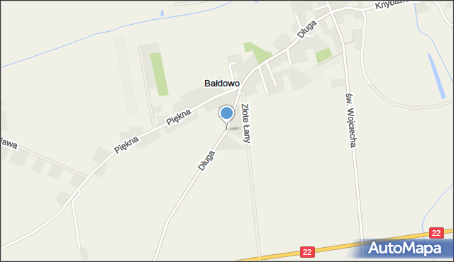 Bałdowo gmina Tczew, Długa, mapa Bałdowo gmina Tczew