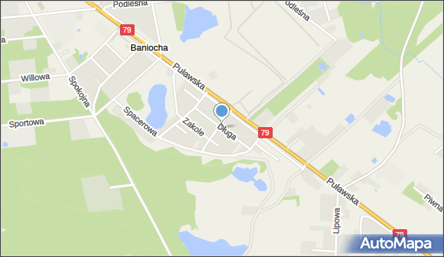 Baniocha, Długa, mapa Baniocha
