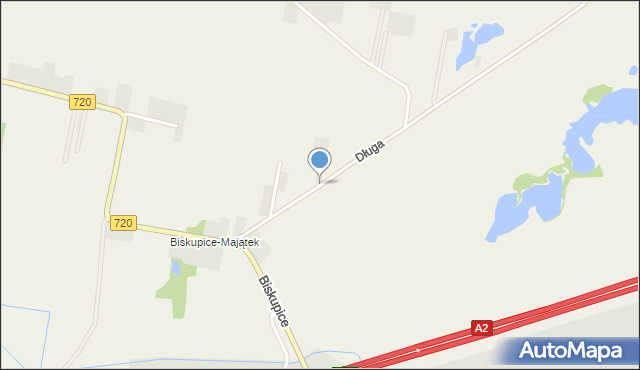 Biskupice gmina Brwinów, Długa, mapa Biskupice gmina Brwinów