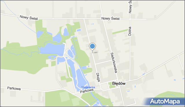 Błędów powiat grójecki, Długa, mapa Błędów powiat grójecki