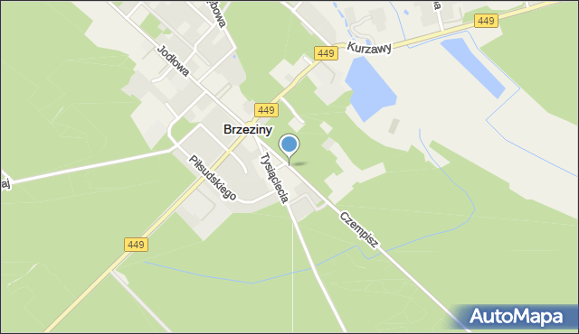 Brzeziny powiat kaliski, Długosza Królewskiego, mapa Brzeziny powiat kaliski