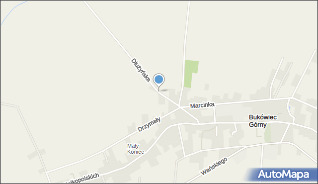 Bukówiec Górny, Dłużyńska, mapa Bukówiec Górny