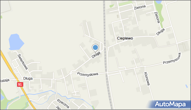 Cieplewo, Długa, mapa Cieplewo
