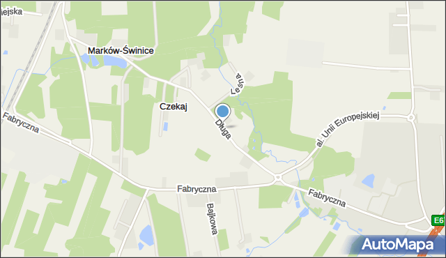 Czekaj gmina Mszczonów, Długa, mapa Czekaj gmina Mszczonów