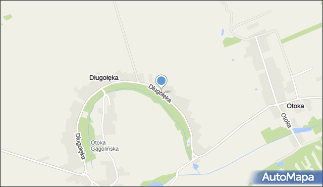 Długołęka gmina Osiek, Długołęka, mapa Długołęka gmina Osiek