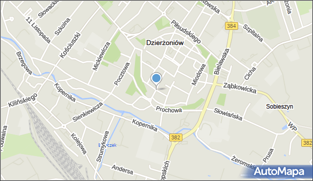 Dzierżoniów, Długa, mapa Dzierżoniów